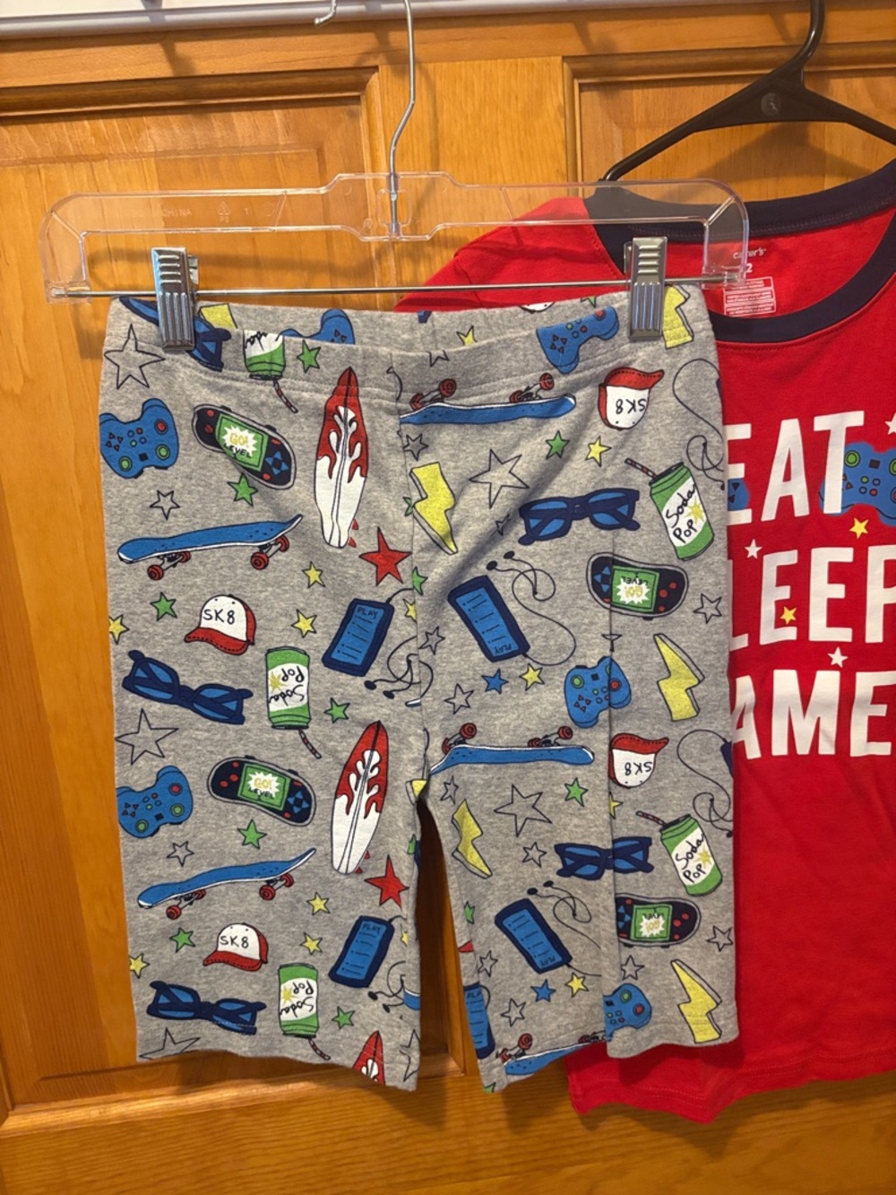 Carter's Boys Short-Sleeve Gaming Pajama Tops - Red & Gray - Picture 7 of 12